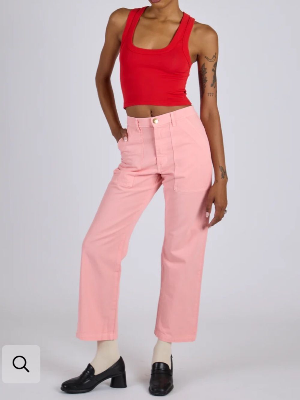 Big Bud work pants High-Waist peach Straight Leg Pink Utility Pants XXS